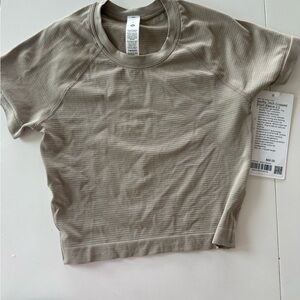 lululemon athletica  swiftly 2.0 Cropped Short Sleeve Top - Taupe